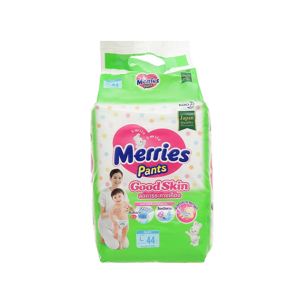 Bỉm/Tã quần Merries Good Skin size L 44 miếng (cho bé 9 - 14kg)