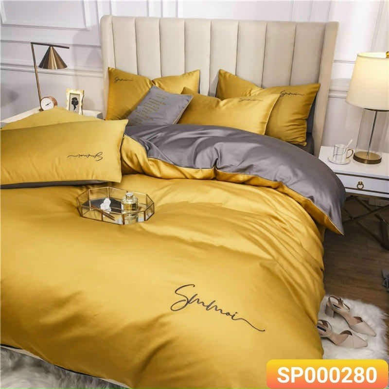 Bộ chăn ga gối Lụa Sumoi 60s nhập khẩu cao cấp Sheen bedding
