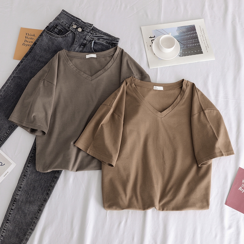 Áo thun SUXI ngắn tay gợi cảm phong cách Hàn Quốc thời trang dành cho nữ
