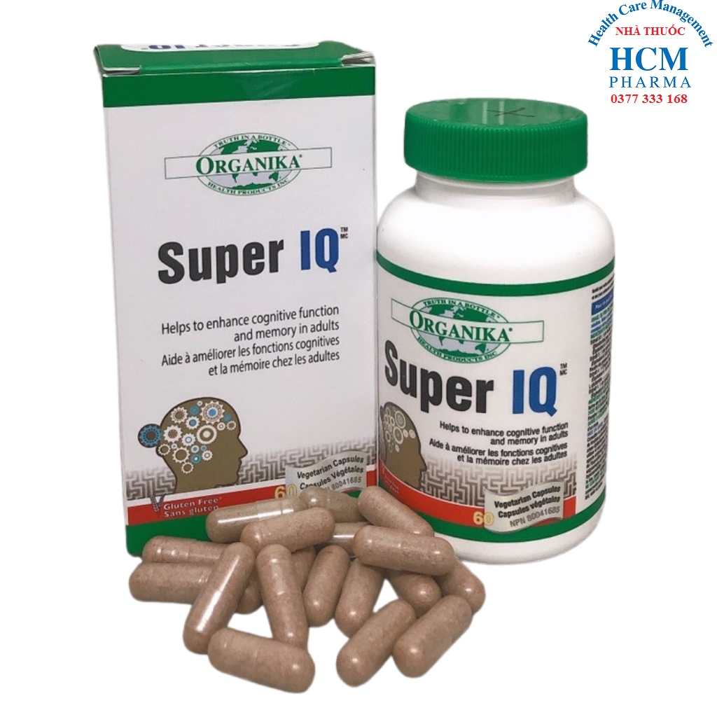 Bổ não sáng mắt ginkgo biloba chính hãng ORGANIKA SUPER IQ GINKO BILOBA hoạt huyết tăng cường trí nhớ 60v nhập khẩu