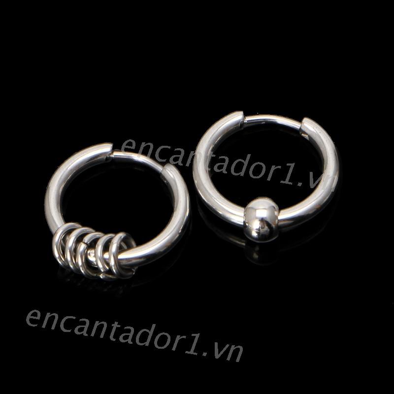 Khuyên tai tròn bằng thép titan 8mm - 20mm