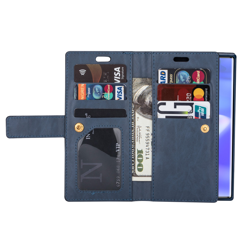 Bao da điện thoại mềm kiểu ví thẻ gập 9 ngăn thời trang cho Samsung S8 S8 Plus S7 S7 edge