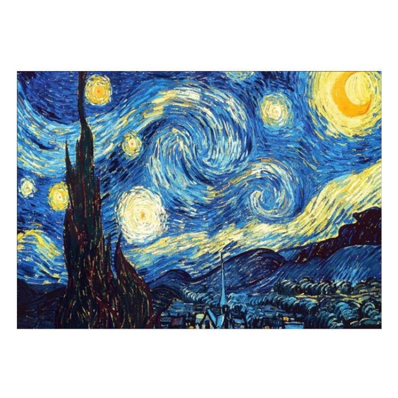 Tranh đính đá mô phỏng bức danh họa Starry Night của Van Gogh tự hoàn thành tại nhà