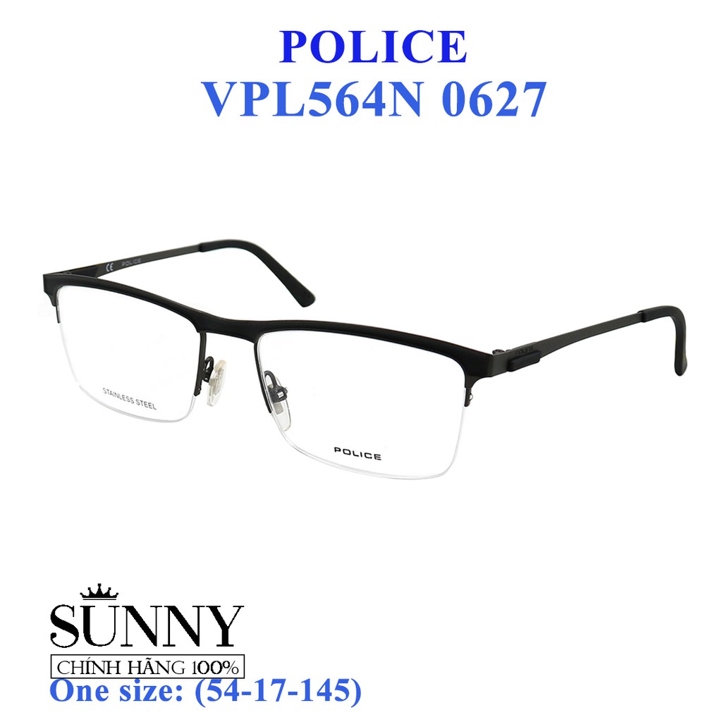 Gọng kính thời trang chính hãng Police VPL564N, thiết kế dễ đeo bảo vệ mắt
