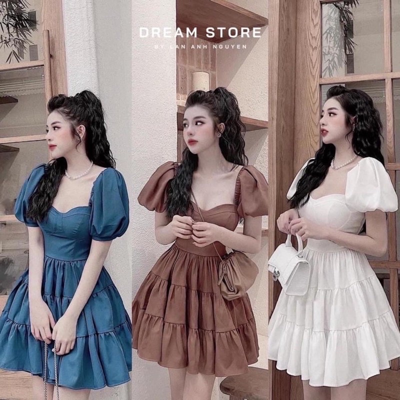 [Siêu Hot] Váy Babydoll Tay Phồng Cổ Vuông Cúp  Ngực, Đầm Dáng Xoè Tay Phồng Siêu Xinh Có Ảnh Thật Kèm Video bị | BigBuy360 - bigbuy360.vn