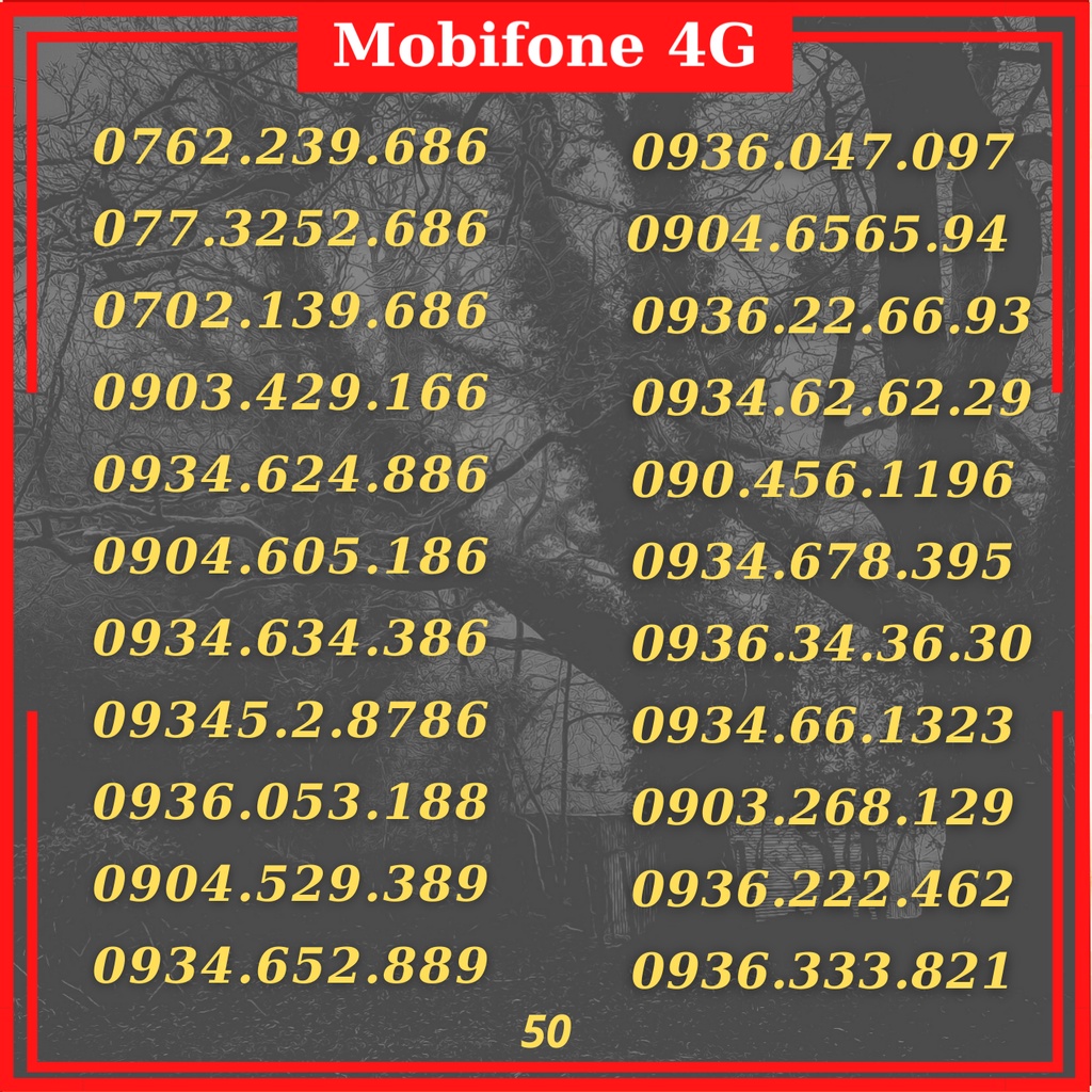 Sim 4g monbifone 09 số đep, đăng ký ,c120, DTHN max băng thông chỉ 50k/ tháng sử dụng toàn quốc.