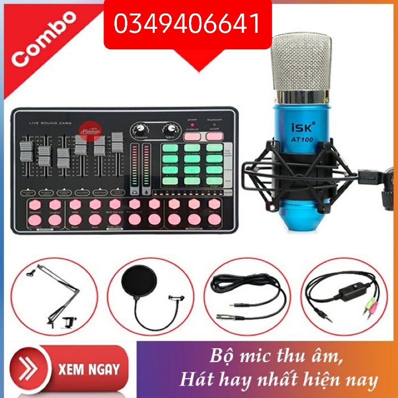 [Mã ELHACE giảm 4% đơn 300K] Combo livestream mic ISK AT100 và sound card K9 mới nhất 2019