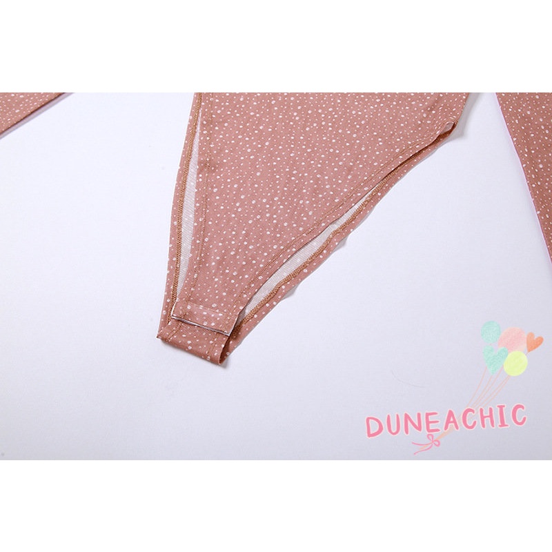 DUNEA Bộ Áo Liền Quần Dài Tay Thiết Kế Quyến Rũ Thời Trang Dành Cho Nữ