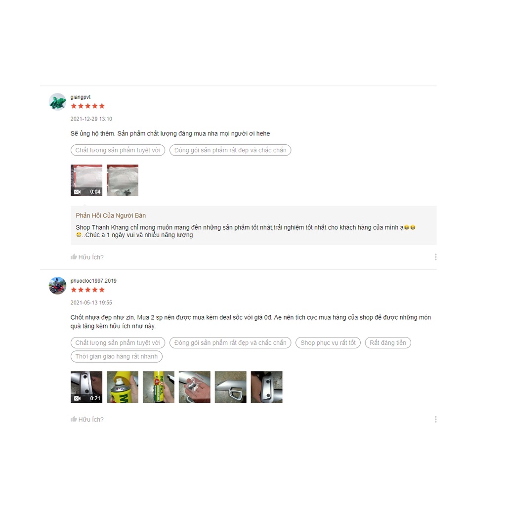 Bộ 10 chốt nhựa 6 ly gắn dàn áo xe máy thanh khang 022000031