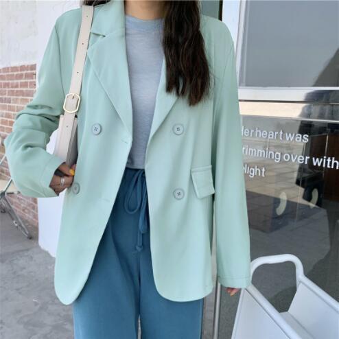 Áo Khoác Blazer Tay Dài Dáng Rộng Thời Trang Thu Đông Cho Nữ
