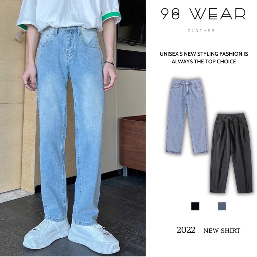 Quần Jean baggy nam nữ unisex cao cấp trẻ trung - Quần bò dáng suông rộng