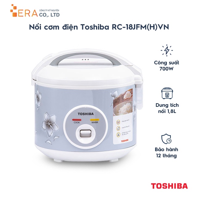 [Mã ELHADEV giảm 4% đơn 300K] Nồi cơm điện Toshiba 1.8L RC-18JFM(H)VN