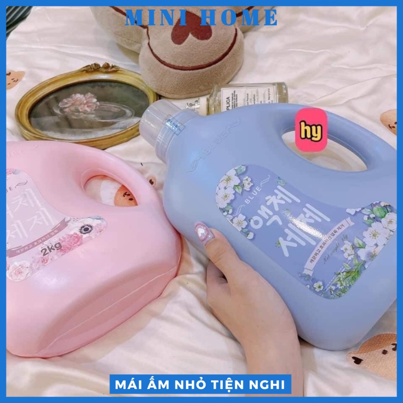 Nước Giặt Xả Blue Hương Thảo Mộc Sản Xuất Theo Công Nghệ Hàn Quốc Can 2 Lít