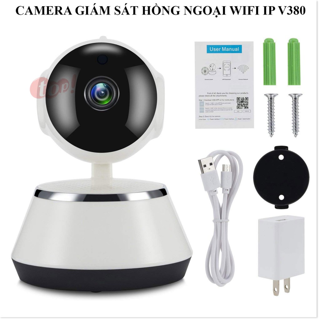 Camera Giám Sát Gia Đình V380 ✔Chính Hãng✔️ Kết nối không dây qua điện thoại, Đàm thoại 2 chiều, Xoay 360.