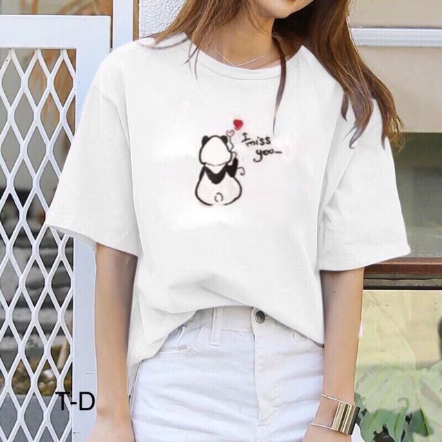 Áo cộc tay nữ in hình ngực