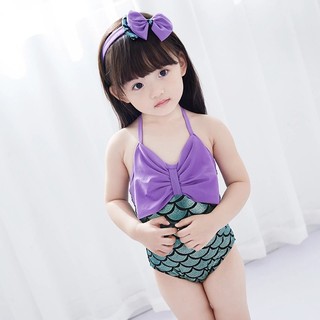 Đồ bơi bé gái kèm băng đô cài tóc- tiên cá đáng yêu- qhsmry668a