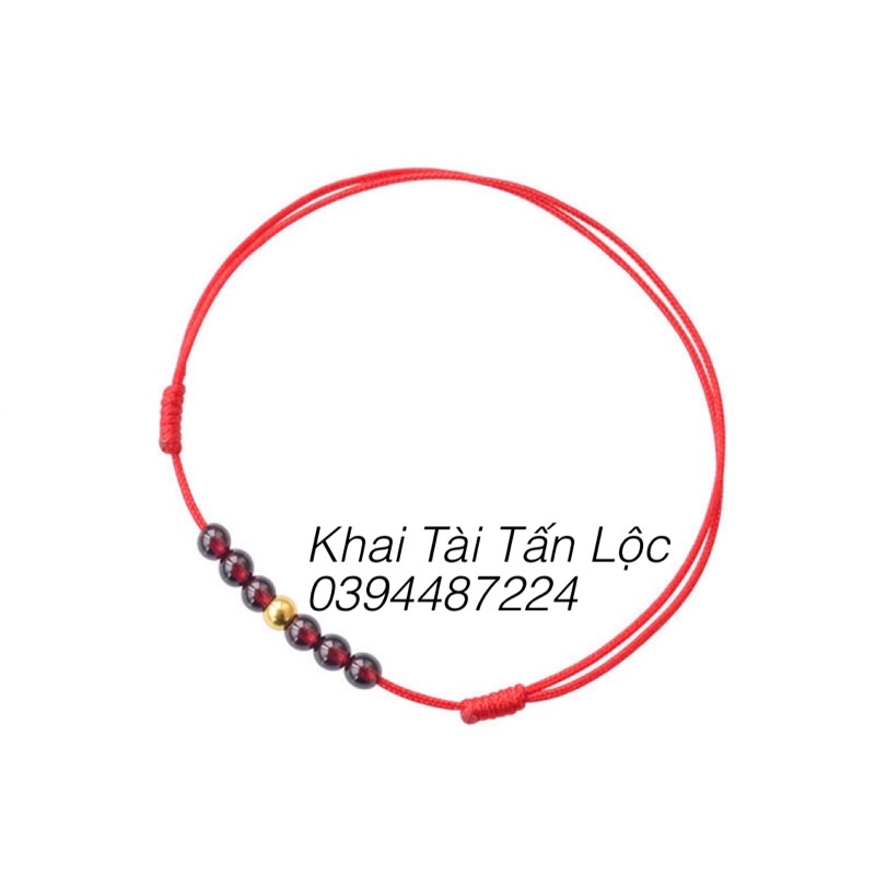 Lắc chân , vòng chân dây chỉ đỏ 6 hạt tài Lộc may mắn