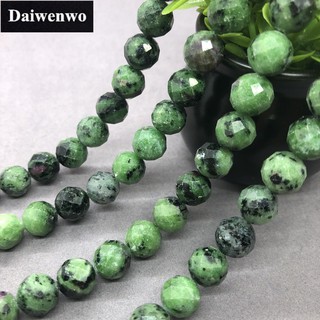 Hạt đá Rubyzoisite 6-10mm bề mặt cắt tự nhiên cho tự làm đồ thủ công
