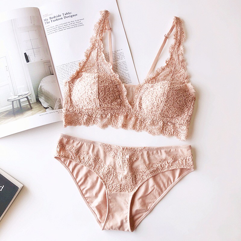 Bộ đồ lót B023 Cenka ren phối dây không gọng mút mỏng | BigBuy360 - bigbuy360.vn