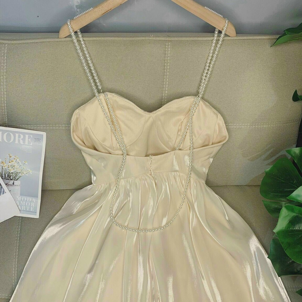 Đầm nude cúp ngực kết cườm Hakieu