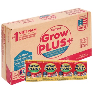 Sữa bột pha sẵn nutifood grow plus+ đỏ hương vani thùng 48 hộp x 110ml