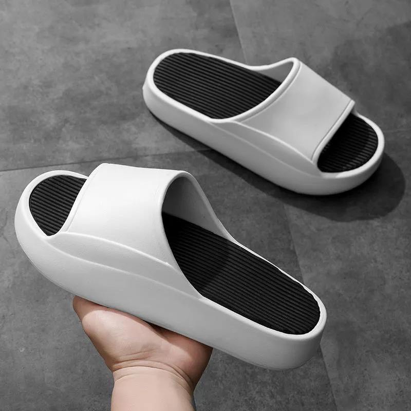 Dép quai ngang nam và nữ đế cao 5cm, Chất liệu eva cao cấp cực êm chân