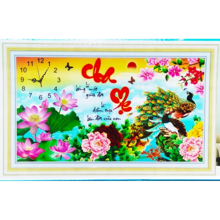 TRANH ĐÍNH ĐÁ ABC 3D ĐỒNG HỒ CHA MẸ LÀ BÓNG MÁT GIỮA ĐỜI YN2122 (TRANH TỰ ĐÍNH) KT: 88X53CM