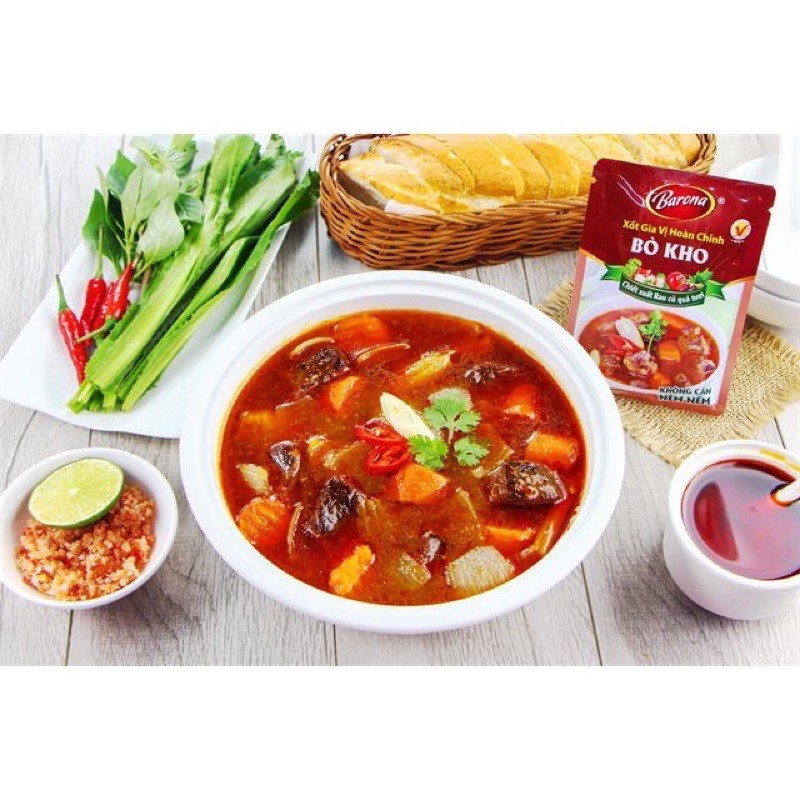 Xốt Bò Kho Gia Vị Hoàn Chỉnh BARONA Bò Kho gói 80g