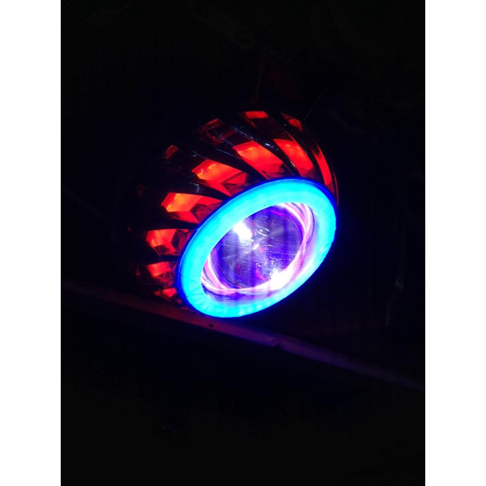 Đèn Pha Led Projector Lens H-09 Logo yamaha và honda Gương Cầu Lốc Xoáy Cho Xe Máy