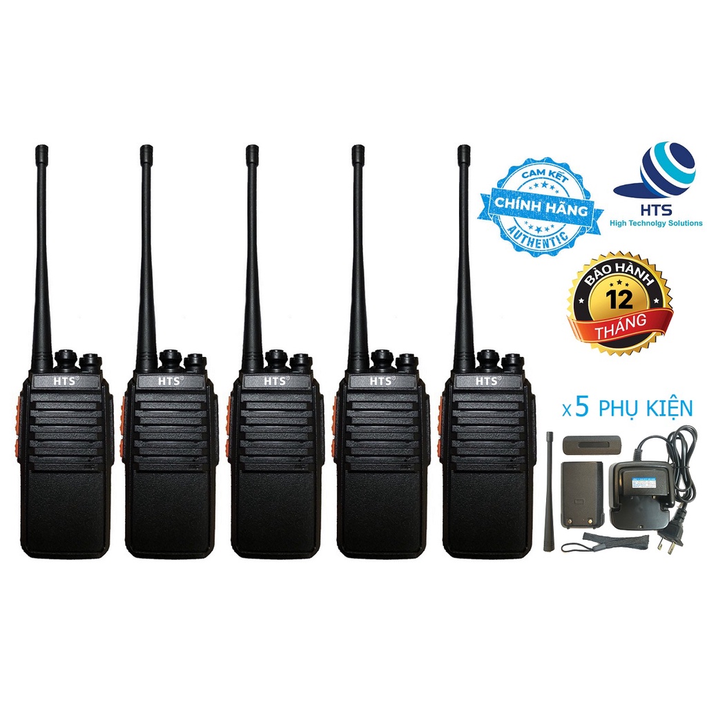 Bộ 5 Máy Bộ đàm HTS GP650 - 2 Chế Độ Sạc, Giá Rẻ, Siêu Bền, Bảo Hành 12 Tháng