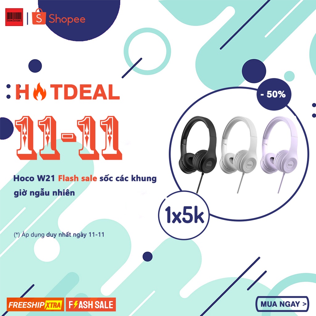 Tai nghe chụp tai thời trang Hoco W21 hỗ trợ mic đàm thoại trên laptop