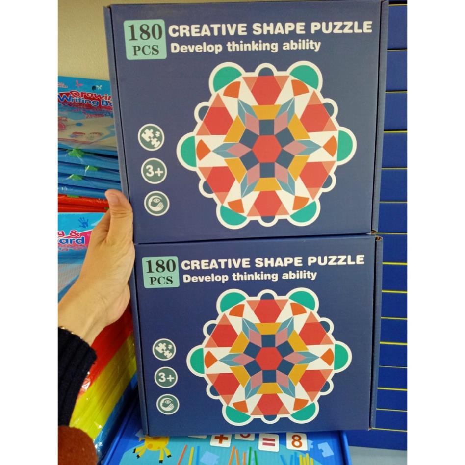 BỘ GHÉP HÌNH MONTESSORI 180 MIẾNG GHÉP CHO BÉ THẢ SỨC SÁNG TẠO  5.0