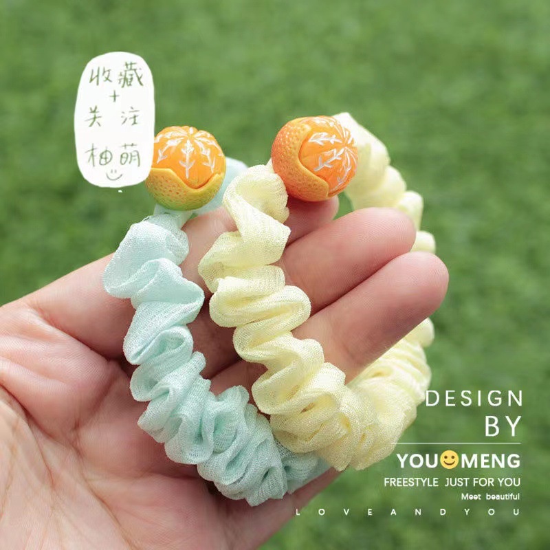 Dây Buộc Tóc Cao Su 2022 Màu Cam Thiết Kế Đơn Giản Thời Trang