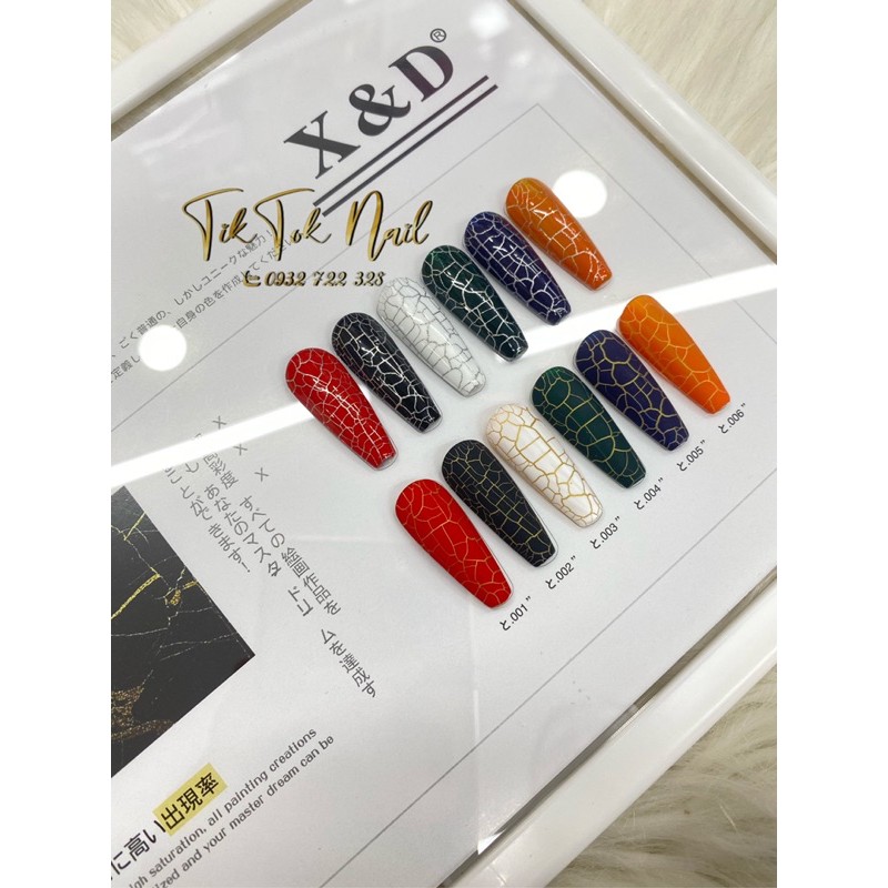 sét nứt 6 màu tặng 2 chai nhũ vàng bạc