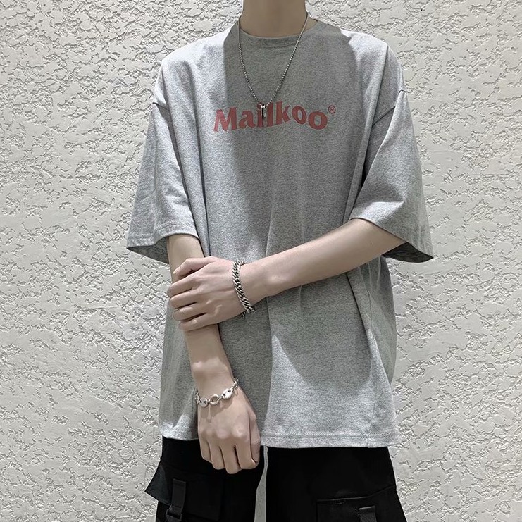 Áo Thun Tay Ngắn Cổ Tròn In Chữ Tiếng Anh Thiết Kế Trẻ Trung Phong Cách Hàn Quốc Cho Nam Size S-8XL