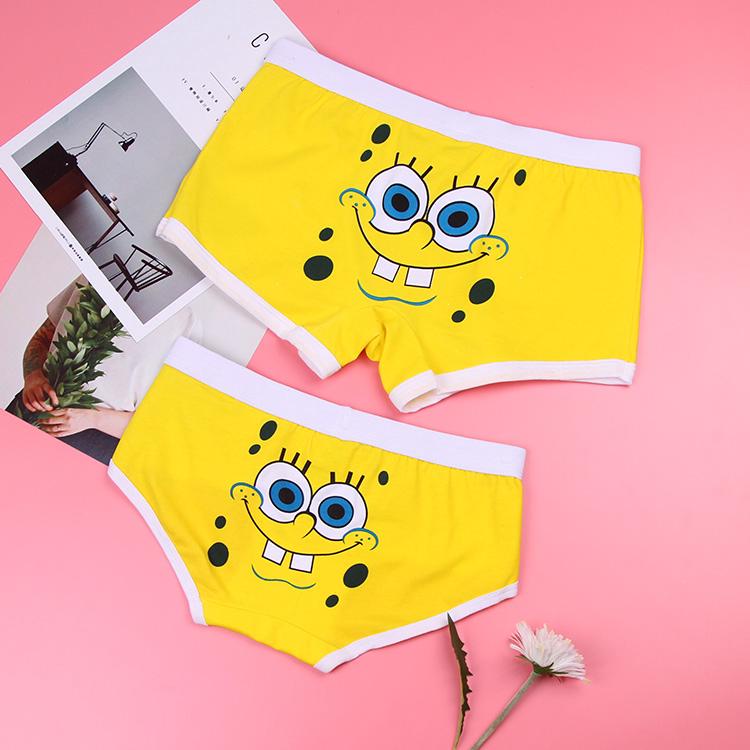 Quần Lót Boxer Vải Cotton Lưng Vừa In Hoạt Hình Dễ Thương Cho Cặp Đôi