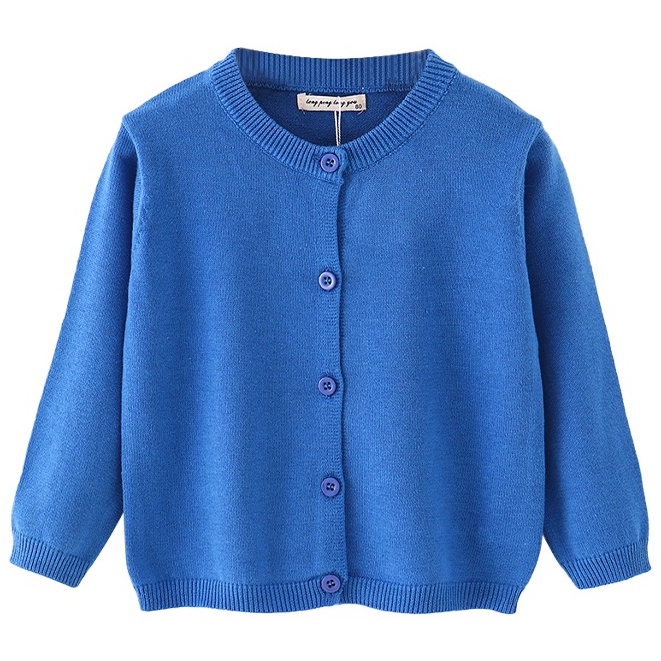 LJMOFA KIDS Áo Khoác Len Dệt Kim Mỏng Tay Dài Cổ Tròn Màu Trơn Cài Nút Thời Trang Xuân Thu Cho Bé 1-6 Tuổi