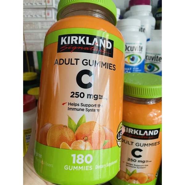 Kẹo dẻo bổ sung Vitamin C Kirkland Adult Gummies C 250mg hộp 180 viên của Mỹ - Tăng sức đề kháng, chống oxy hóa