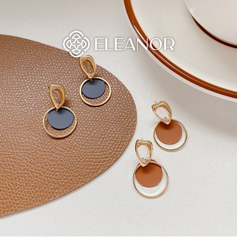Bông tai nữ hình tròn phối màu sắc trẻ trung Eleanor Accessories phong cách Hàn Quốc phụ kiện trang sức dễ thương