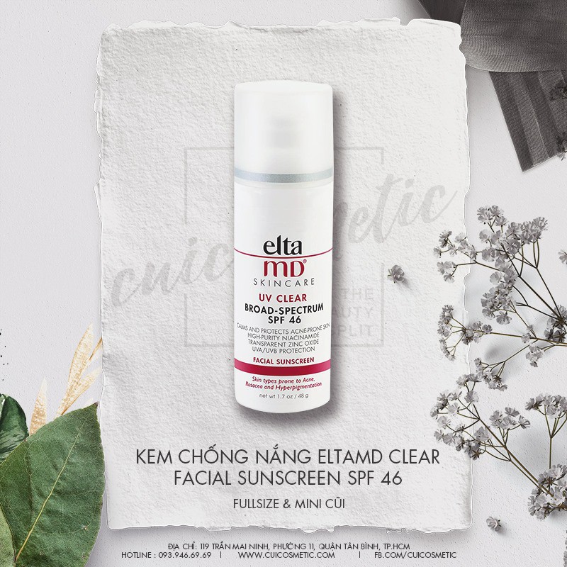 Kem chống nắng sáng đều sắc da Elta MD UV Clear Broad-Spectrum SPF 46 - Untinted (bản không màu)