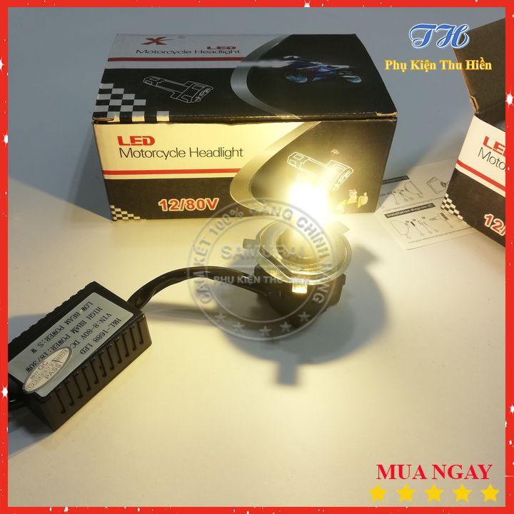 Đèn Pha Led H4 3 Tim Siêu Sáng Hộp