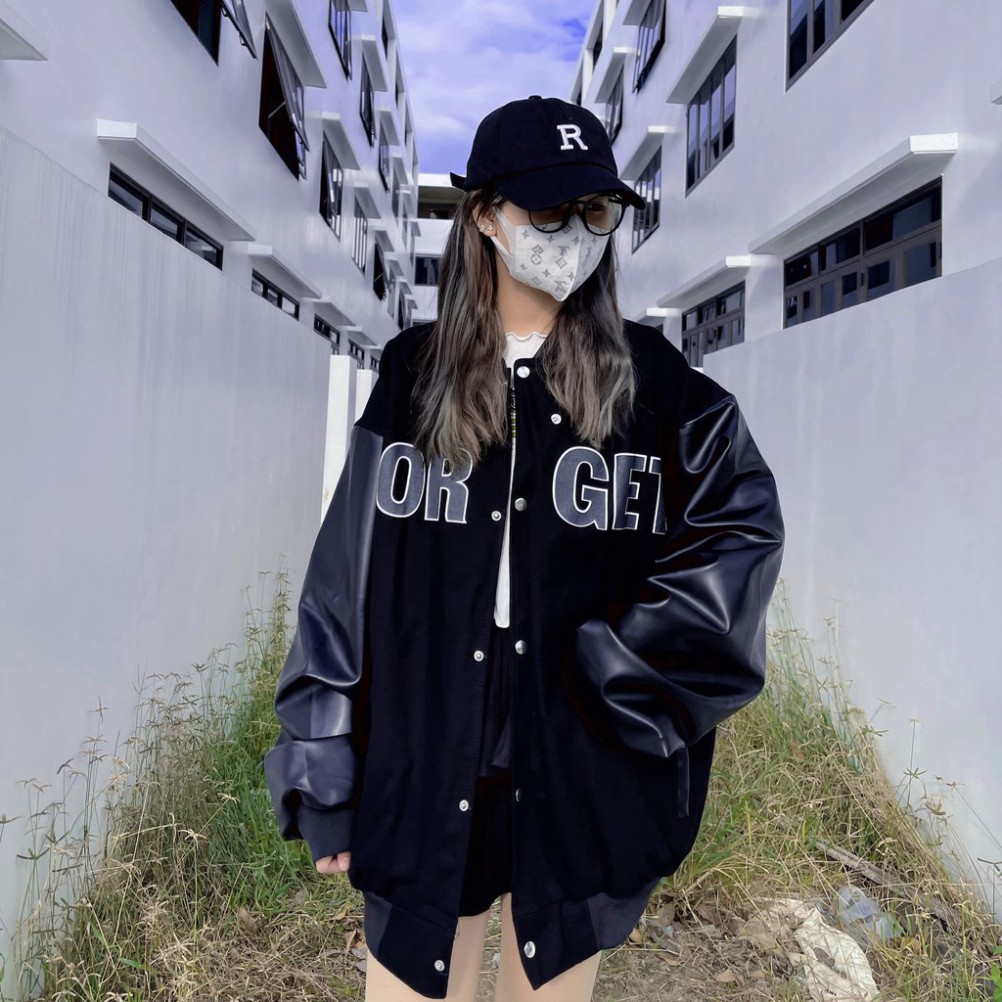 FREESHIP Áo Bomber Tay Da PU FORGET Hàng Quảng Châu Cao Cấp | BigBuy360 - bigbuy360.vn