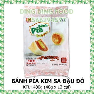 Bánh Pía Mini Kim Sa Đậu Đỏ Trứng 480g [12 BÁNH] Tân Huê Viên| Pía Kim Sa| Ăn Vặt| Pía Không Sầu Riêng - DING DING FOOD
