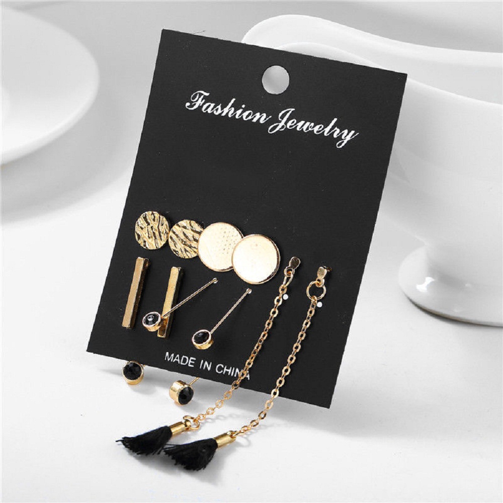 Set 5 đôi bông tai mạ vàng nhiều kiểu dáng thanh lịch cho nữ