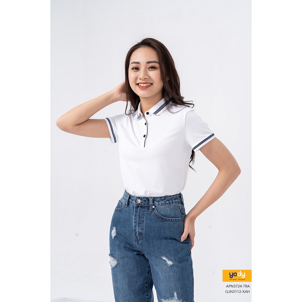 Áo Thun polo nữ YODY chất coolmax mát lạnh, nhanh khô, co giãn thoải mái APN3724 | BigBuy360 - bigbuy360.vn