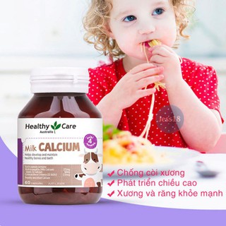 Canxi Milk Healthy Care Úc vị sữa bò cho bé 60 viên, tăng chiều cao, phát triển xương khớp, răng, ko còi date xa- Jess18