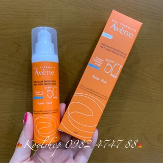 🌞MẪU MỚI🌞Kem chống nắng Avene FLUID Very High Protection Emulsion SPF 50+ - kem chống nắng bảo vệ tối đa 50ml🌞