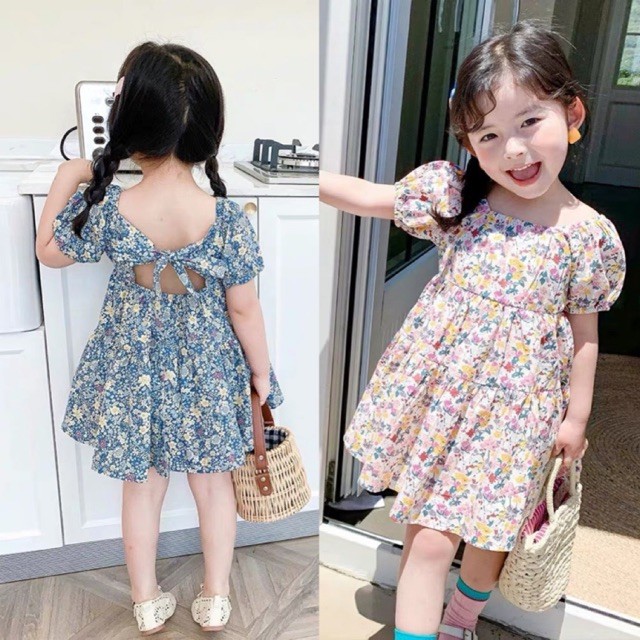 |153FASHIONSALE1 giảm 10k cho đơn 50k|BÁN SỈ VÁY HOA 3 TẦNG NƠ LƯNG CHO BÉ GÁI