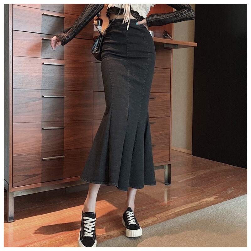 Chân Váy Jean Đuôi Cá Xẻ Tà - SOGI CV02