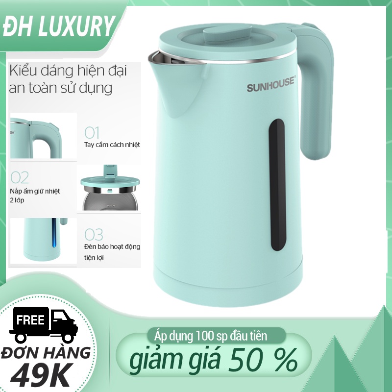 ẤM SIÊU TỐC INOX 2 LỚP 1.8L SUNHOUSE SHD1351